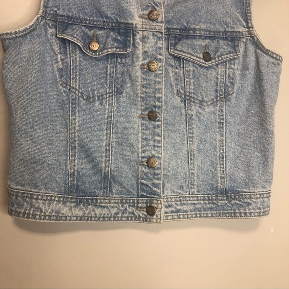 Vintage Eldorado Cotton Denim Button Up Vest, size L (fits like a M) - Picture 3 of 9